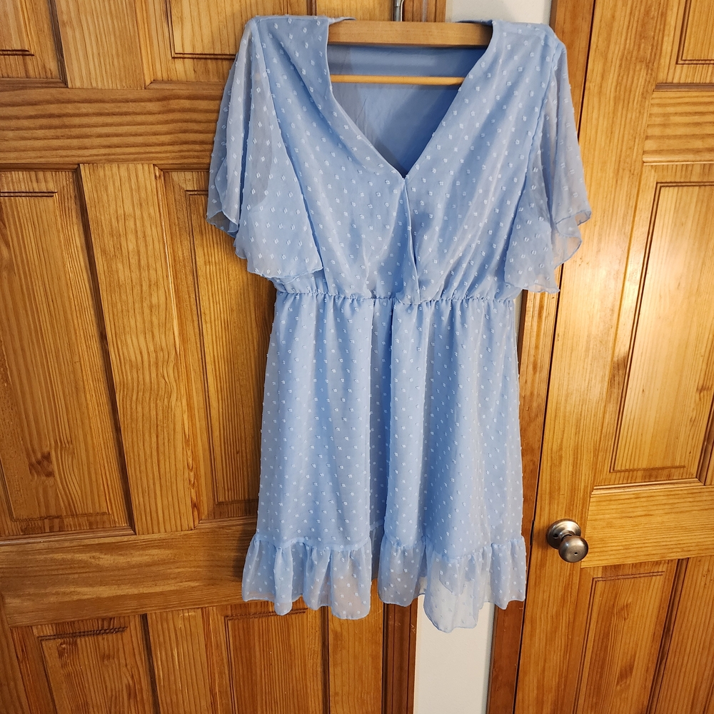 Light Blue Polka Dot Dress